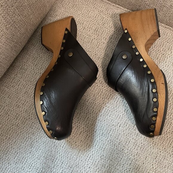 Lisa B. Classic High Heel Studded Clog in Black Leather Size 42 (9.5-10 US) - Picture 8 of 8